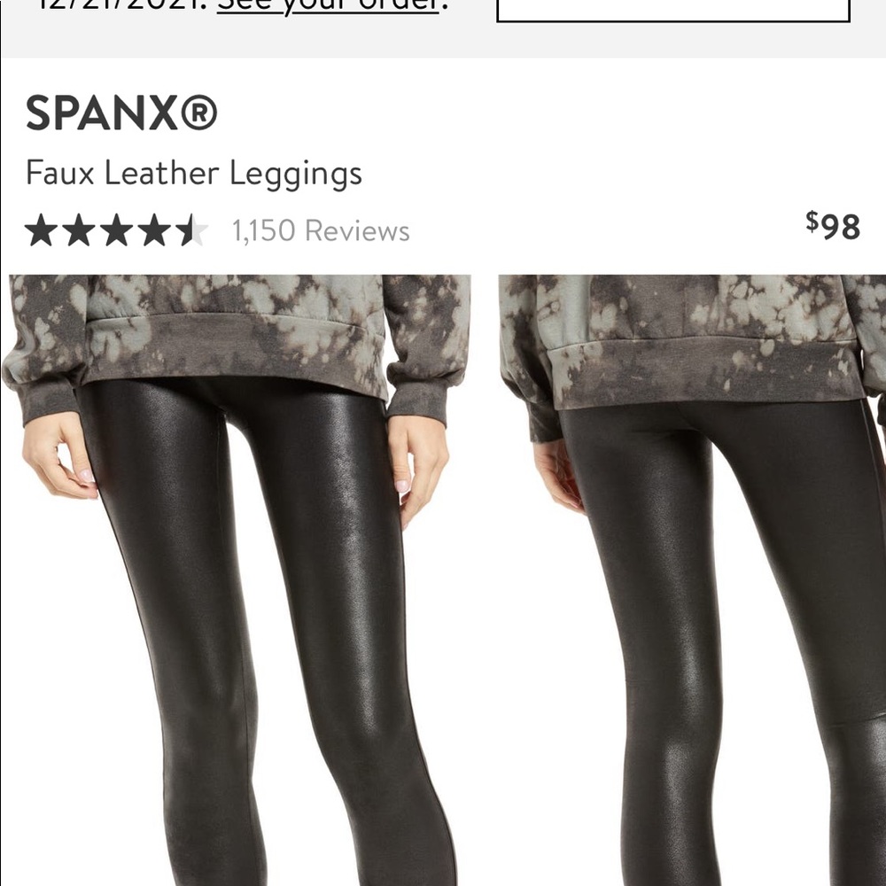 NWT spank faux leather leggings size large